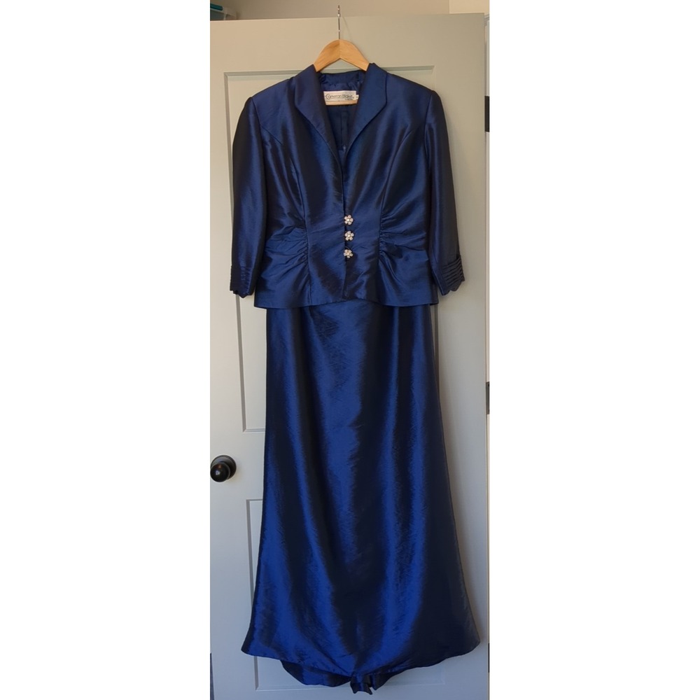 Cameron Blake Formal Ball Gown With Jacket Bedazzled Buttons Size 10‎